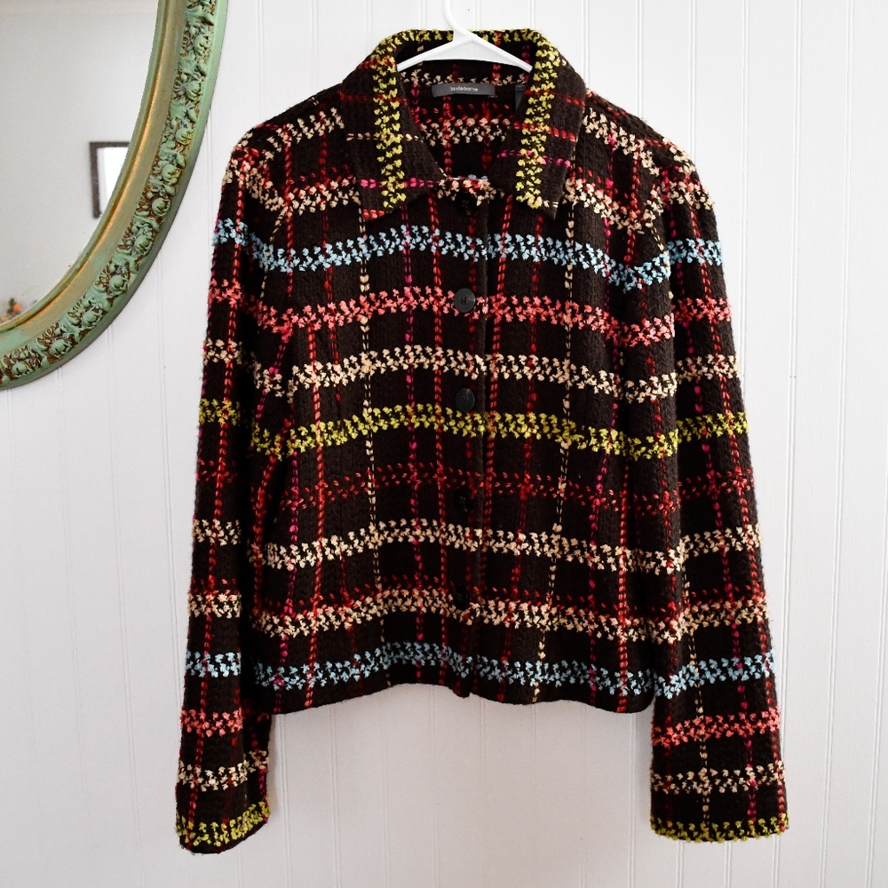 Lovely Chocolate Brown Wool Blazer "Liz Claiborne"